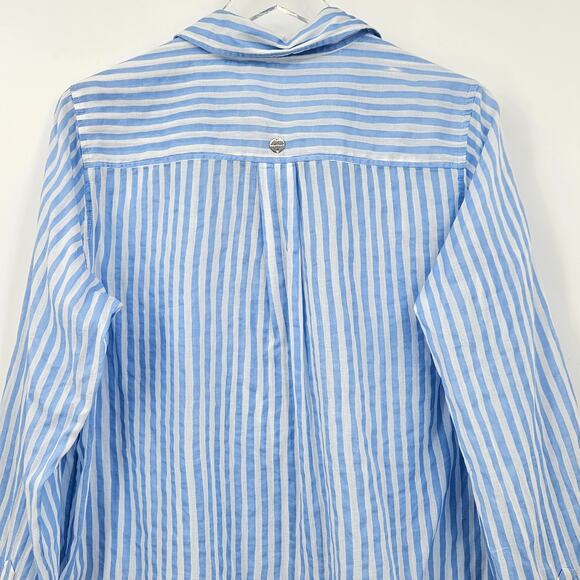 Seafolly Beach Shirt‎ in Powder Blue Striped NEW Size Medium - Picture 10 of 10